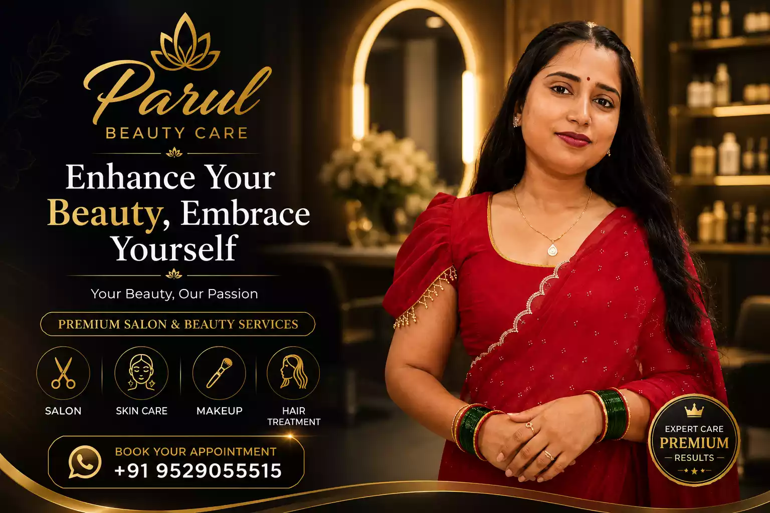 Parul Beauty Care Luxury Salon Showcase Banner